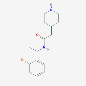 molecular formula C15H21BrN2O B7559507 N-[1-(2-bromophenyl)ethyl]-2-piperidin-4-ylacetamide 