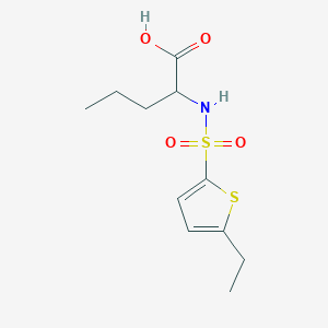 molecular formula C11H17NO4S2 B7559514 2-[(5-Ethylthiophen-2-yl)sulfonylamino]pentanoic acid 