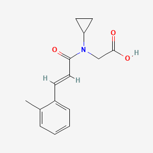molecular formula C15H17NO3 B7559523 2-[cyclopropyl-[(E)-3-(2-methylphenyl)prop-2-enoyl]amino]acetic acid 