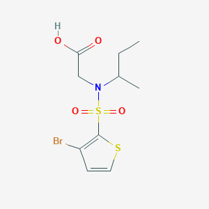 molecular formula C10H14BrNO4S2 B7559534 2-[(3-Bromothiophen-2-yl)sulfonyl-butan-2-ylamino]acetic acid 