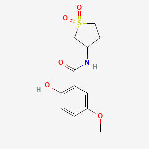 molecular formula C12H15NO5S B7559555 N-(1,1-dioxothiolan-3-yl)-2-hydroxy-5-methoxybenzamide 
