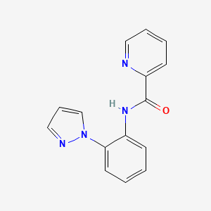 molecular formula C15H12N4O B7559575 N-(2-pyrazol-1-ylphenyl)pyridine-2-carboxamide 