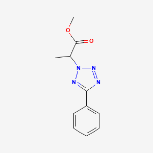 molecular formula C11H12N4O2 B7559579 2-(5-Phenyl-2H-tetrazole-2-yl)propanoic acid methyl ester 