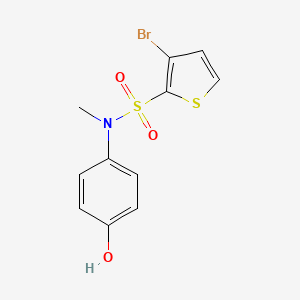 molecular formula C11H10BrNO3S2 B7559584 3-bromo-N-(4-hydroxyphenyl)-N-methylthiophene-2-sulfonamide 