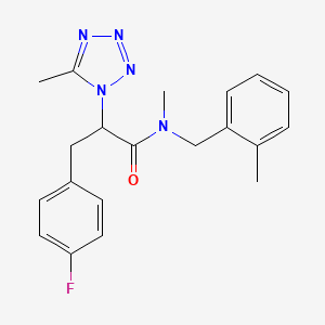 molecular formula C20H22FN5O B7559589 3-(4-fluorophenyl)-N-methyl-N-[(2-methylphenyl)methyl]-2-(5-methyltetrazol-1-yl)propanamide 