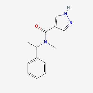 molecular formula C13H15N3O B7559593 N-methyl-N-(1-phenylethyl)-1H-pyrazole-4-carboxamide 