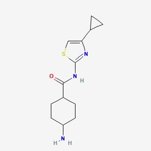 molecular formula C13H19N3OS B7559614 4-amino-N-(4-cyclopropyl-1,3-thiazol-2-yl)cyclohexane-1-carboxamide 