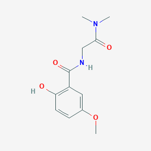 molecular formula C12H16N2O4 B7559625 N-[2-(dimethylamino)-2-oxoethyl]-2-hydroxy-5-methoxybenzamide 