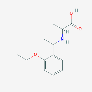 molecular formula C13H19NO3 B7559635 2-[1-(2-Ethoxyphenyl)ethylamino]propanoic acid 
