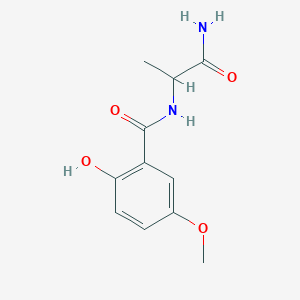 molecular formula C11H14N2O4 B7559647 N-(1-amino-1-oxopropan-2-yl)-2-hydroxy-5-methoxybenzamide 