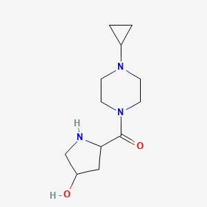 molecular formula C12H21N3O2 B7559654 (4-Cyclopropylpiperazin-1-yl)-(4-hydroxypyrrolidin-2-yl)methanone 