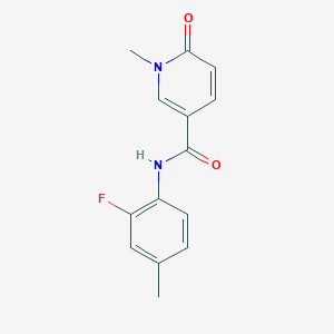molecular formula C14H13FN2O2 B7559662 N-(2-fluoro-4-methylphenyl)-1-methyl-6-oxopyridine-3-carboxamide 