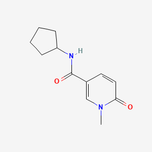 molecular formula C12H16N2O2 B7559665 N-cyclopentyl-1-methyl-6-oxopyridine-3-carboxamide 