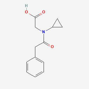 molecular formula C13H15NO3 B7559674 2-[Cyclopropyl-(2-phenylacetyl)amino]acetic acid 