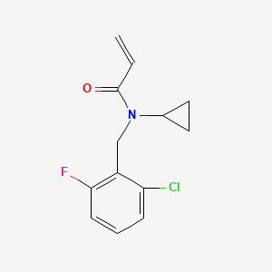 molecular formula C13H13ClFNO B7559693 N-[(2-chloro-6-fluorophenyl)methyl]-N-cyclopropylprop-2-enamide 