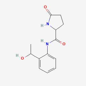molecular formula C13H16N2O3 B7559704 N-[2-(1-hydroxyethyl)phenyl]-5-oxopyrrolidine-2-carboxamide 