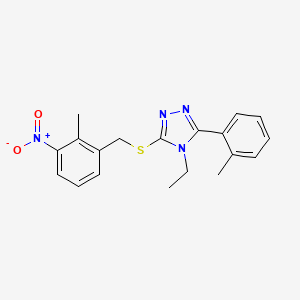 4-Ethyl-3-[(2-methyl-3-nitrophenyl)methylsulfanyl]-5-(2-methylphenyl)-1,2,4-triazole