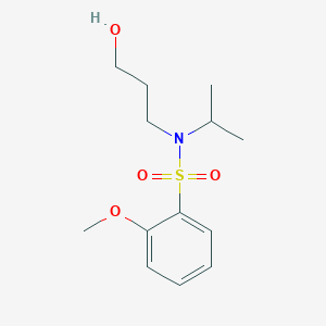 molecular formula C13H21NO4S B7559717 N-(3-hydroxypropyl)-2-methoxy-N-propan-2-ylbenzenesulfonamide 