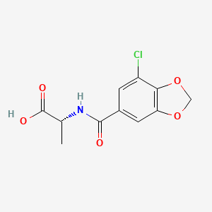 molecular formula C11H10ClNO5 B7559722 (2R)-2-[(7-chloro-1,3-benzodioxole-5-carbonyl)amino]propanoic acid 