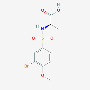 molecular formula C10H12BrNO5S B7559737 (2R)-2-[(3-bromo-4-methoxyphenyl)sulfonylamino]propanoic acid 