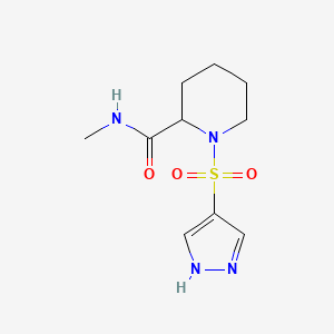 molecular formula C10H16N4O3S B7559743 N-methyl-1-(1H-pyrazol-4-ylsulfonyl)piperidine-2-carboxamide 