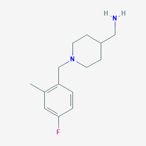 molecular formula C14H21FN2 B7559763 [1-[(4-Fluoro-2-methylphenyl)methyl]piperidin-4-yl]methanamine 