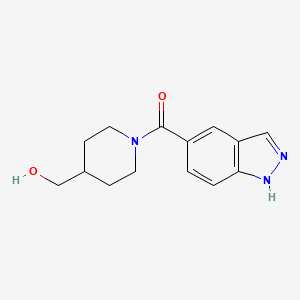 molecular formula C14H17N3O2 B7559768 Methanone,[4-(hydroxymethyl)-1-piperidinyl]-1h-indazol-5-yl- 