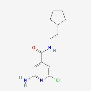 molecular formula C13H18ClN3O B7559791 2-amino-6-chloro-N-(2-cyclopentylethyl)pyridine-4-carboxamide 
