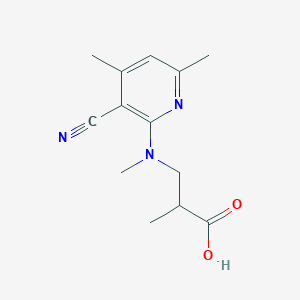 molecular formula C13H17N3O2 B7559822 3-[(3-Cyano-4,6-dimethylpyridin-2-yl)-methylamino]-2-methylpropanoic acid 