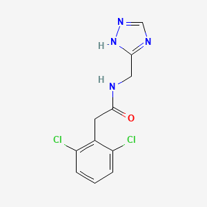 molecular formula C11H10Cl2N4O B7559827 2-(2,6-dichlorophenyl)-N-(1H-1,2,4-triazol-5-ylmethyl)acetamide 