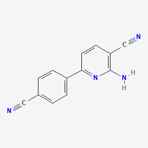 molecular formula C13H8N4 B7559834 2-Amino-6-(4-cyanophenyl)pyridine-3-carbonitrile 