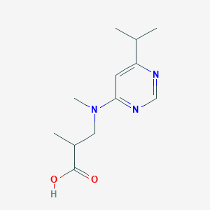 molecular formula C12H19N3O2 B7559844 2-Methyl-3-[methyl-(6-propan-2-ylpyrimidin-4-yl)amino]propanoic acid 