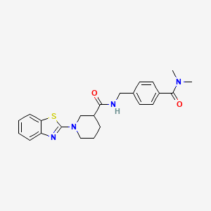 molecular formula C23H26N4O2S B7559861 1-(1,3-benzothiazol-2-yl)-N-[[4-(dimethylcarbamoyl)phenyl]methyl]piperidine-3-carboxamide 