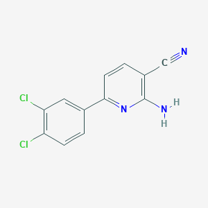 molecular formula C12H7Cl2N3 B7559876 2-Amino-6-(3,4-dichlorophenyl)pyridine-3-carbonitrile 