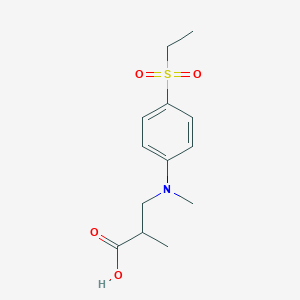 molecular formula C13H19NO4S B7559879 3-(4-ethylsulfonyl-N-methylanilino)-2-methylpropanoic acid 