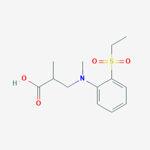 molecular formula C13H19NO4S B7559933 3-(2-ethylsulfonyl-N-methylanilino)-2-methylpropanoic acid 