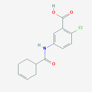 molecular formula C14H14ClNO3 B7559941 2-Chloro-5-(cyclohex-3-ene-1-carbonylamino)benzoic acid 
