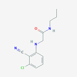 molecular formula C12H14ClN3O B7559966 2-(3-chloro-2-cyanoanilino)-N-propylacetamide 