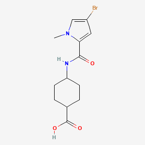 molecular formula C13H17BrN2O3 B7559974 4-[(4-Bromo-1-methylpyrrole-2-carbonyl)amino]cyclohexane-1-carboxylic acid 