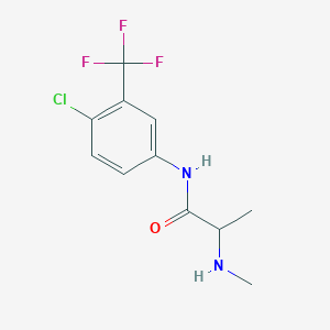 molecular formula C11H12ClF3N2O B7559980 N-[4-chloro-3-(trifluoromethyl)phenyl]-2-(methylamino)propanamide 