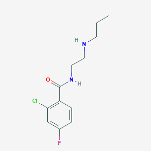 molecular formula C12H16ClFN2O B7559985 2-chloro-4-fluoro-N-[2-(propylamino)ethyl]benzamide 