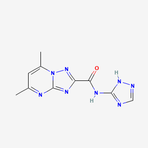 molecular formula C10H10N8O B7559996 5,7-dimethyl-N-(1H-1,2,4-triazol-5-yl)-[1,2,4]triazolo[1,5-a]pyrimidine-2-carboxamide 