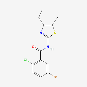 molecular formula C13H12BrClN2OS B7560000 5-bromo-2-chloro-N-(4-ethyl-5-methyl-1,3-thiazol-2-yl)benzamide 