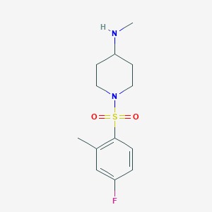 molecular formula C13H19FN2O2S B7560014 1-(4-fluoro-2-methylphenyl)sulfonyl-N-methylpiperidin-4-amine 