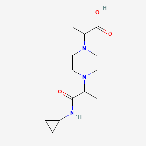 molecular formula C13H23N3O3 B7560018 2-[4-[1-(Cyclopropylamino)-1-oxopropan-2-yl]piperazin-1-yl]propanoic acid 