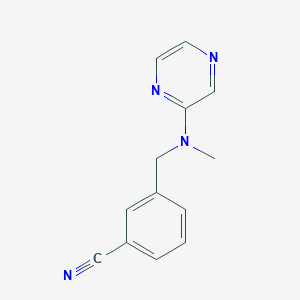 molecular formula C13H12N4 B7560035 3-[[Methyl(pyrazin-2-yl)amino]methyl]benzonitrile 