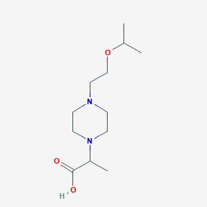 molecular formula C12H24N2O3 B7560056 2-[4-(2-Propan-2-yloxyethyl)piperazin-1-yl]propanoic acid 