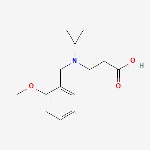 molecular formula C14H19NO3 B7560067 3-[Cyclopropyl-[(2-methoxyphenyl)methyl]amino]propanoic acid 