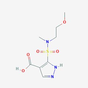 molecular formula C8H13N3O5S B7560093 5-[2-methoxyethyl(methyl)sulfamoyl]-1H-pyrazole-4-carboxylic acid 