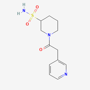 molecular formula C12H17N3O3S B7560103 1-(2-Pyridin-3-ylacetyl)piperidine-3-sulfonamide 